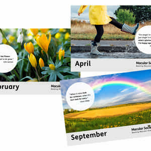 2026 Macular Society A3 calendar example images
