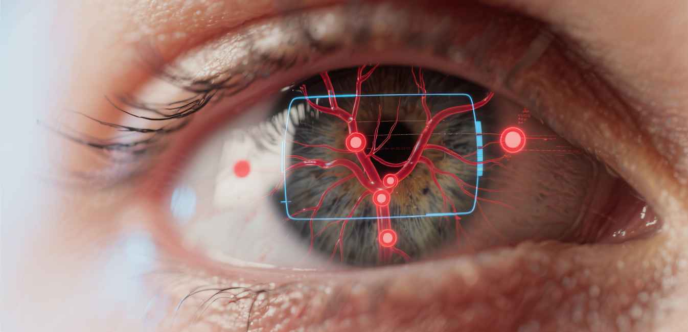 Close up eye with pathway detail