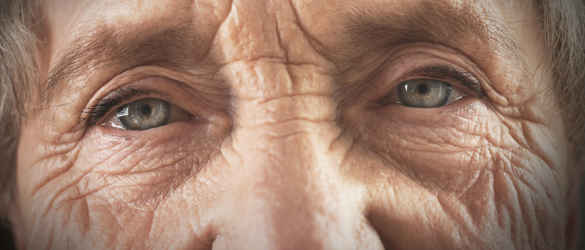 Elderly lady eyes closeup